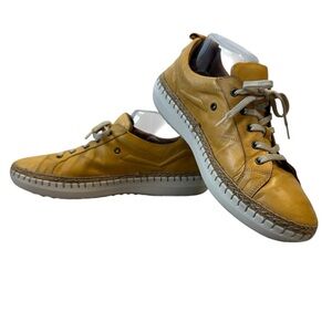 Biza Juliet Leather Sneakers Yellow Casual LaceUp Shoes Jute Women’s EU41/US10.5